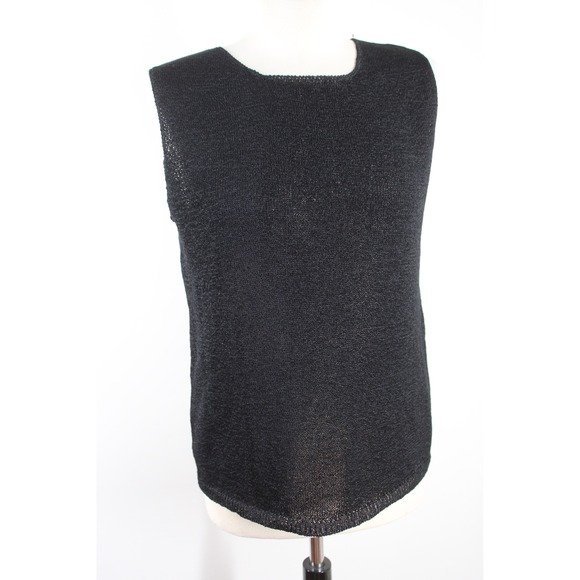 Coldwater Creek Tops - Coldwater Creek Size M Black Knit Shell Top Sleeveless Scoop Neck Layering Shell